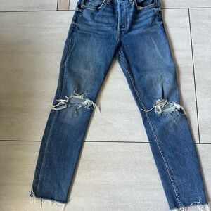 Re/done straight leg distressed jeans